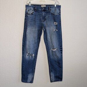 Aeropostale* Men's Essex Straight Leg Denim Distressed Blue Jeans~ Size 34/32